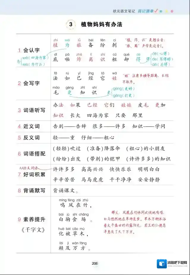状元语文笔记背记